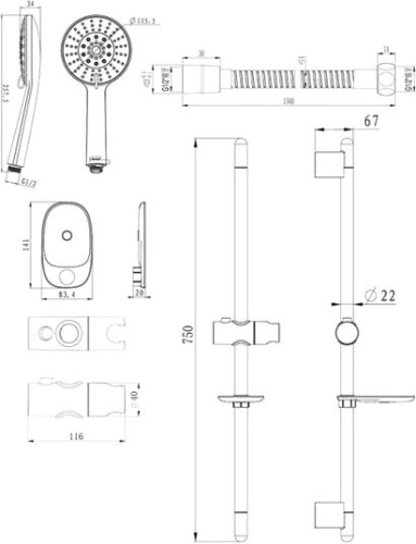 Душевой гарнитур Bravat D152CP-3-RUS хром фото 2