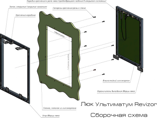 Люк настенный Revizor Ультиматум 60x60 съемный стандарт фото 3