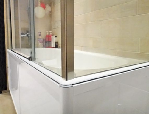 Шторка на ванну GuteWetter Slide Part GV-865 левая 150x90 см стекло бесцветное, профиль хром фото 5