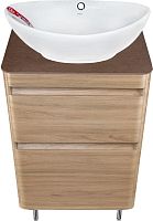 Мебель для ванной Style Line Атлантика 60 Люкс Plus, напольная, ясень перламутр, бежевая темная