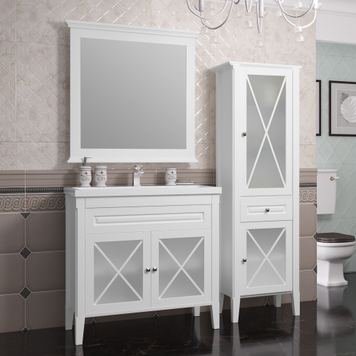 Мебель для ванной Opadiris Палермо 90 белая матовая фото 8