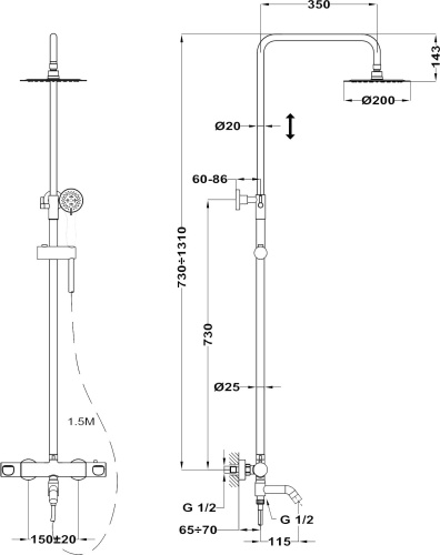 31 500 руб. Душевая стойка TEKA Manacor 841480200 фото 4 Душевая стойка TEKA Manacor 841480200 фото 4