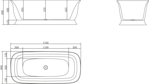 Акриловая ванна BelBagno BB400-1700-800 170x80 фото 4