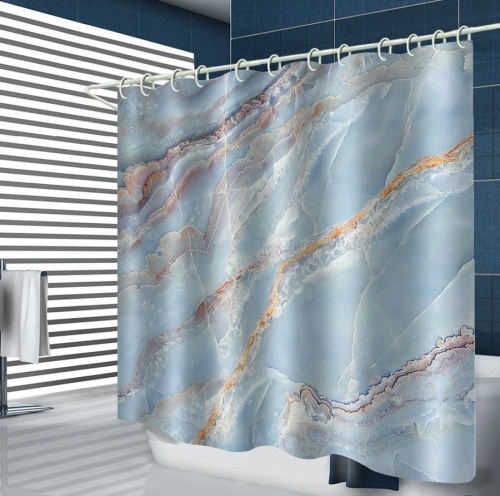 Штора для ванной Carnation Home Fashions Marble 180x200 blue