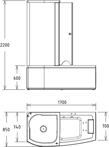 Акриловая ванна Gemy G8040 B L 170x85 фото 11 Акриловая ванна Gemy G8040 B L 170x85 фото 11