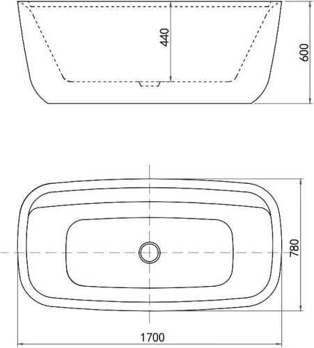 Акриловая ванна Aquanet Fine 260051 170x80, белая матовая фото 9