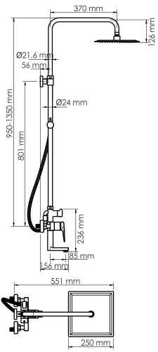 Душевая стойка Wasserkraft Glan A16701 фото 2