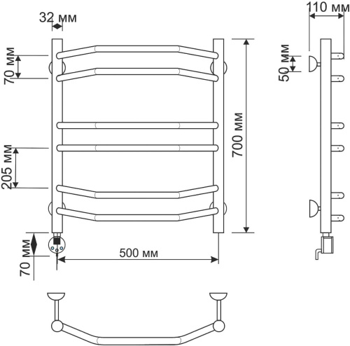 34 810 руб. Полотенцесушитель электрический Secado Агата 4 50х70 (32/18) L фото 3 Полотенцесушитель электрический Secado Агата 4 50х70 (32/18) L фото 3
