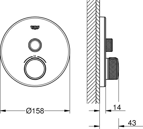 Термостат Grohe Grohtherm SmartControl 29150LS0 для душа, moon white фото 2