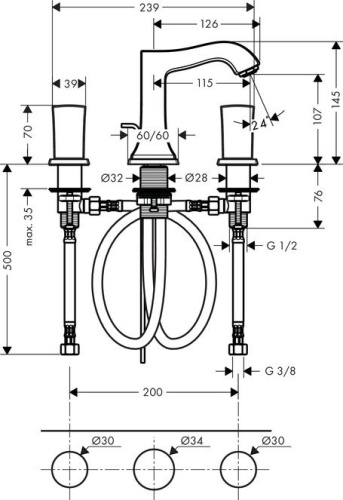 Смеситель Hansgrohe Metropol Classic 31304000 для раковины