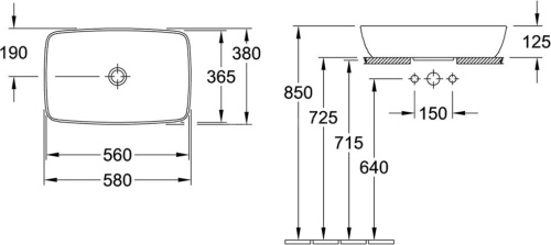 Раковина Villeroy & Boch Artis 4172 58 R1 alpin фото 3