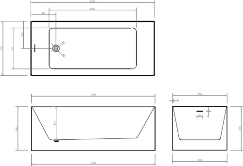 Акриловая ванна Abber AB9274 170x75 фото 4 Акриловая ванна Abber AB9274 170x75 фото 4