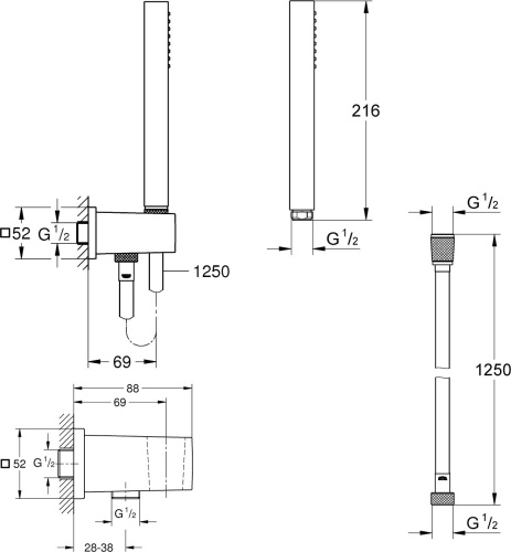 Душевой гарнитур Grohe Euphoria Cube Stick 26405000 фото 9
