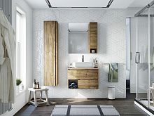 Мебель для ванной STWORKI Карлстад 75 дуб рустикальный, простоун беж