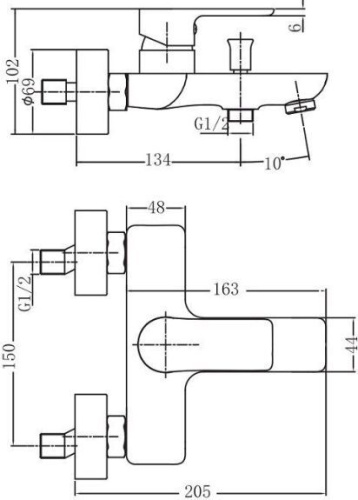 Смеситель Aquanet Arctic AF520-20СW для ванны фото 2