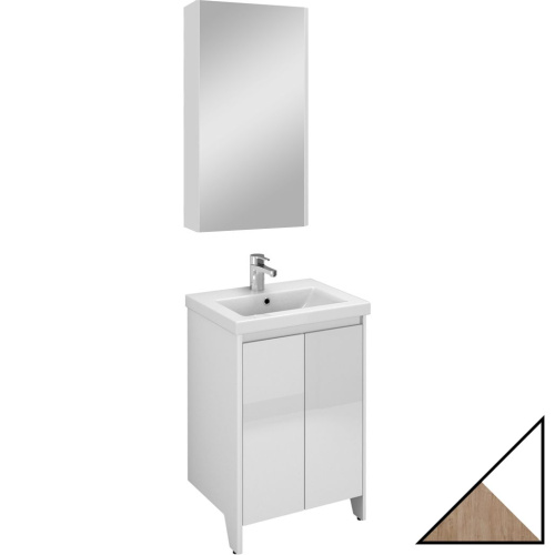 Мебель для ванной Velvex Klaufs 50.2D белая, шатанэ, напольная фото 6