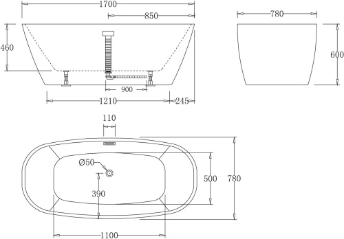 Акриловая ванна BelBagno BB72-1700 170x80 фото 5 Акриловая ванна BelBagno BB72-1700 170x80 фото 5