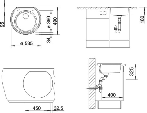 Мойка кухонная Blanco Rondoval 45 черная фото 2