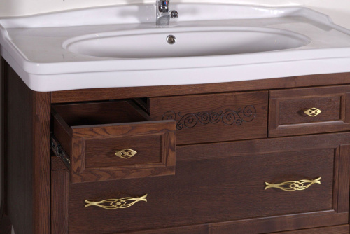 Тумба с раковиной ASB-Woodline Модерн 105 антикварный орех фото 13