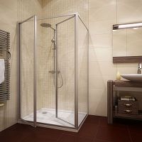 Душевой уголок GuteWetter Practic Rectan GK-402 левая 120x110 см стекло бесцветное, профиль матовый хром