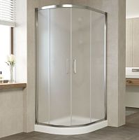 Душевой уголок Vegas Glass ZS-F 90*80 08 10 профиль глянцевый хром, стекло сатин