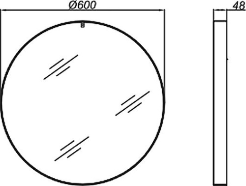 Зеркало Aqwella Fargo черное, 60 см фото 5