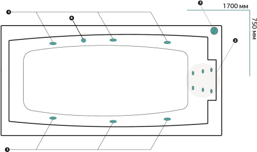 Акриловая ванна Marka One Aelita 01ае1775ГМст Стандарт, 170х75 фото 2 Акриловая ванна Marka One Aelita 01ае1775ГМст Стандарт, 170х75 фото 2