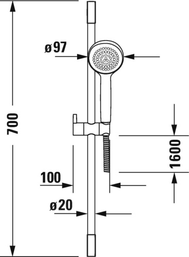 Душевой гарнитур Duravit Universal UV0680028000 хром фото 3