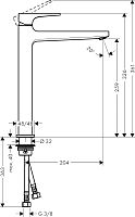 Смеситель Hansgrohe Metropol 32512670 для раковины, с донным клапаном Push-Open