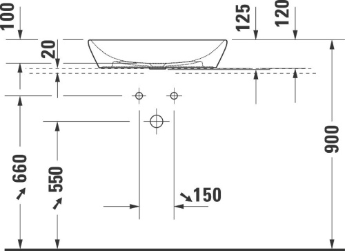 Мебель для ванной с раковиной Duravit D-Neo 60: столешница 120, дуб французский, без отверстий + 2 тумбы 60 фото 18