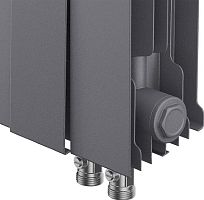 Радиатор биметаллический Royal Thermo Piano Forte 500 VDR silver satin, 14 секций, серебристый