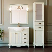 Тумба с раковиной ValenHouse Эллина 80 слоновая кость, фурнитура бронза