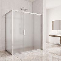 Душевой уголок Kubele DE019R3-MAT-CH 140х80 см, профиль хром
