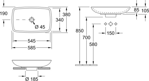 Раковина Villeroy & Boch Loop & Friends 5154 0001 alpin фото 8