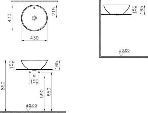 Комплект Раковина VitrA Options 4324B003 + Смеситель Vitra Win S для раковины фото 5