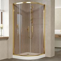 Душевой уголок Vegas Glass ZS 100 09 05 профиль золото, стекло бронза