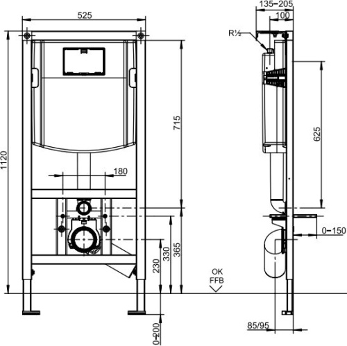 Комплект Villeroy & Boch O.Novo 5660D301 с кнопкой смыва фото 9
