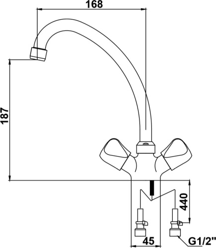 Смеситель Kaiser Delta 11093 для кухонной мойки фото 2