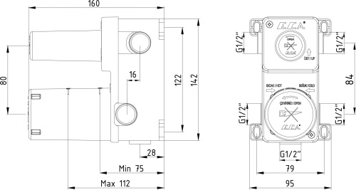 Скрытая часть E.C.A. ECA 102166301EX для смесителя фото 2