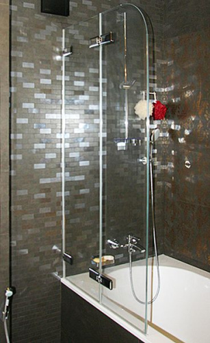 Шторка на ванну GuteWetter Trend Pearl GV-862B левая 100 см стекло бесцветное, фурнитура хром фото 2