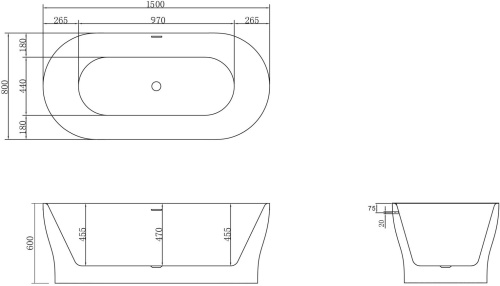 Акриловая ванна BelBagno BB405-1500-800 150x80 фото 4
