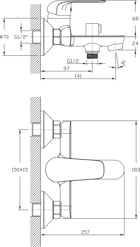 Смеситель Rush Fiji FI1835-44 для ванны с душем фото 5