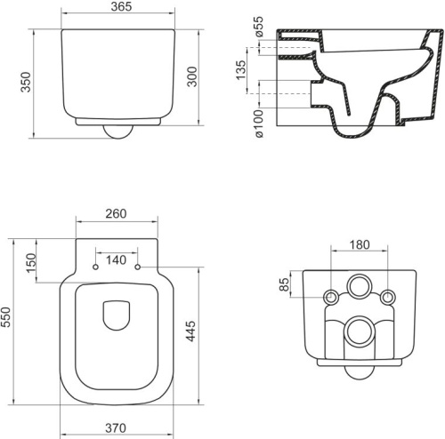 Унитаз подвесной BelBagno Vaso BB127CH фото 6