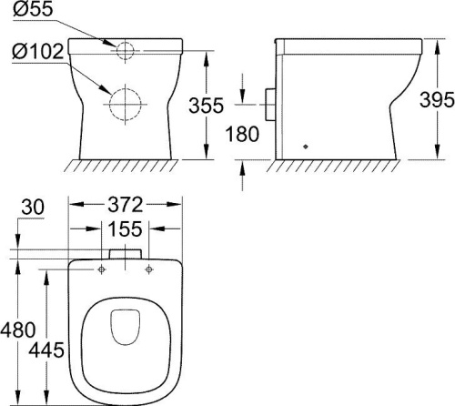 Унитаз приставной Grohe Euro Ceramic 3932900H фото 4