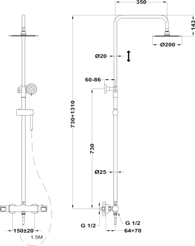 Душевая стойка TEKA Manacor 842380200 фото 4