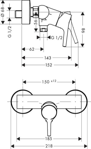 Душевой комплект Hansgrohe Talis S 72600000 + 72021000 + душевой гарнитур фото 5