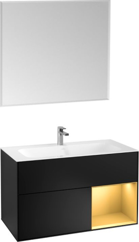Мебель для ванной Villeroy & Boch Finion G040HFPD 100 с подсветкой и освещением стены фото 5