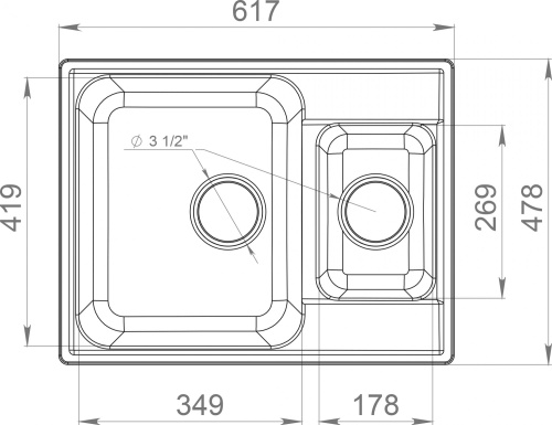 Мойка кухонная GranFest Quarz Z09 черный фото 2