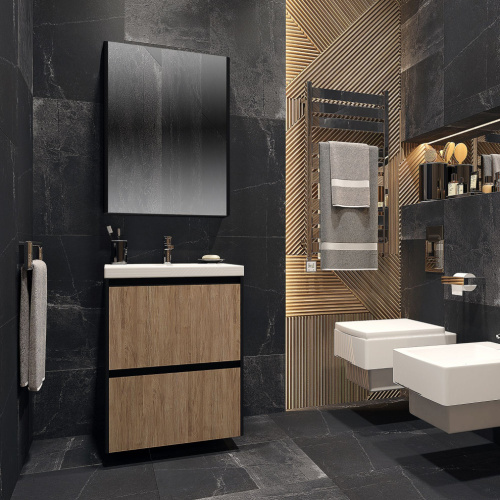 Мебель для ванной Velvex Klaufs 60.2Y черная, шатанэ, подвесная фото 8
