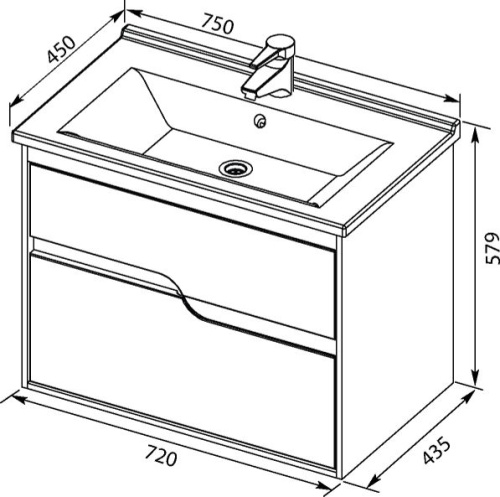 Мебель для ванной Aquanet Модена 75 фото 6